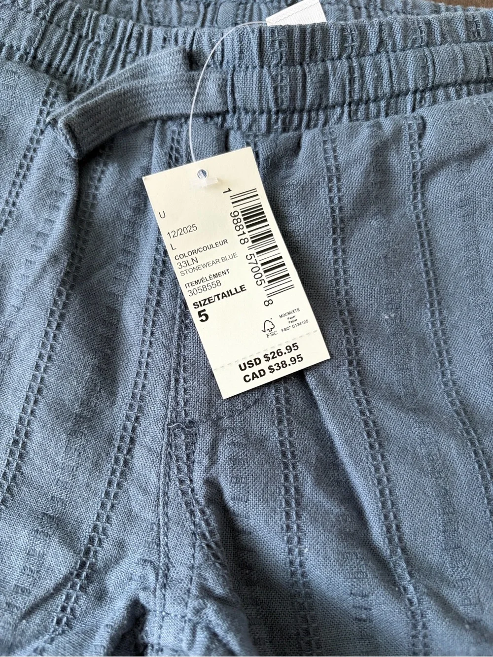 NWT Boys The Children's Place Soft Textured Blue Knit Pull-On jogger Shorts
